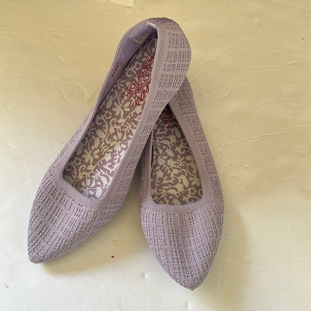 Skechers Lavender Textured Pointed-Toe Flats